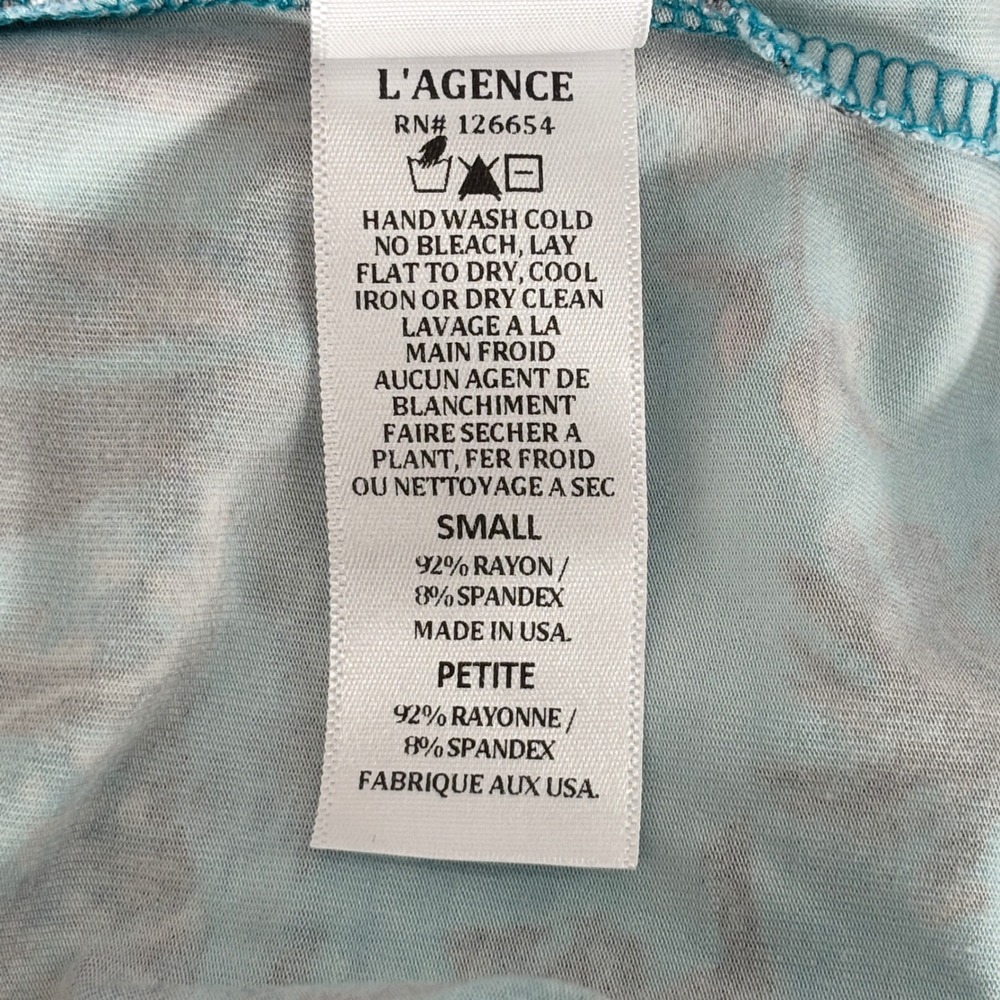 L'Agence Ressi Jungle Toile Fitted Tee Blue Multi Women Size Small Crew Neck - Picture 8 of 8